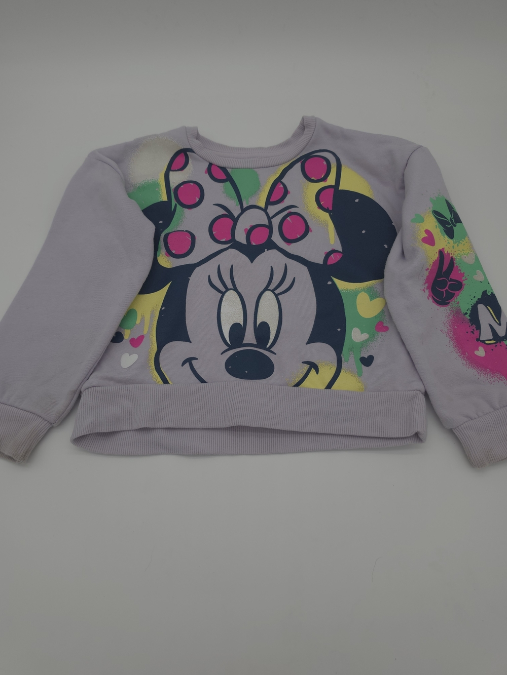 Disney Minnie Mouse Sweatshirt  5T Purple Minnie Mouse Face